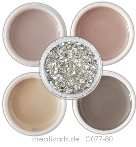 Colorgel 4er Set Grey Nudes +1 Glitter